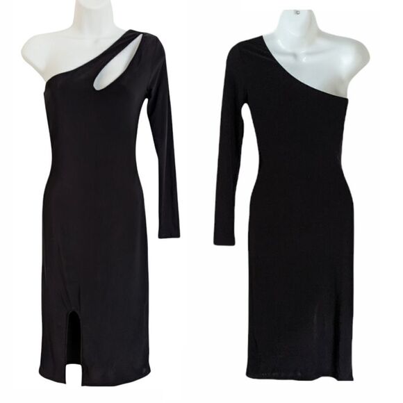 Nwt SAINTS21 one shoulder Bodycon fitted  black dress XS @i - Picture 1 of 10
